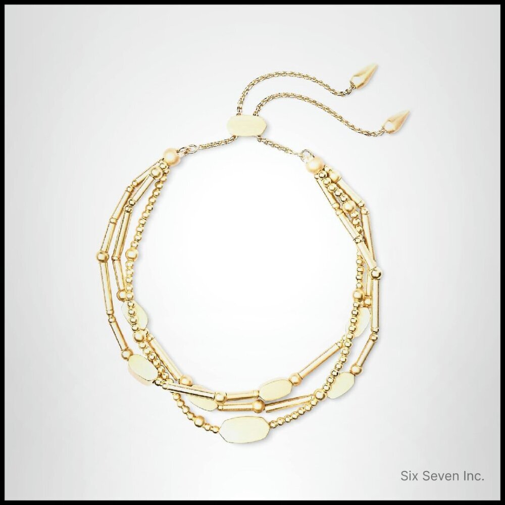 Gold Plated Beaded Bracelet Elegant Minimal Chic Everyday Layering Jewelry
